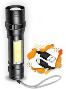 Daily Needs Shop Mini Emergency 3 Mode High Bright USB Rechargeable Zoomable Torch Flashlight 6 hrs Torch Emergency Light
