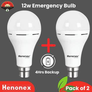 Henonex Pack of 2 Backup Emergency Bulbs Rechargeable Long Lasting Light 4 hrs Bulb Emergency Light