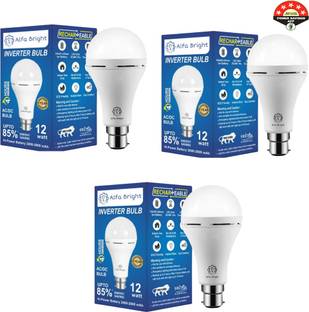 Alfa Bright Fast-Charging 12W LED Emergency Bulb for Quick Power Backup 4 hrs Bulb Emergency Light