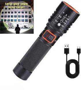 Zeno volt 035 Metal LED Flashlight, LED Water Resistant Zoomable Torch with 5 Lighting 6 hrs Torch Emergency Light