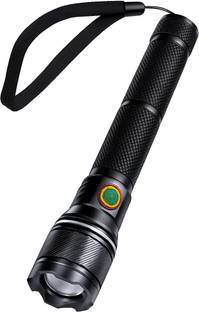 Cinefx Rechargeable Waterproof Metal Torch Long Range Upto 1KM – 8000 mAh Battery 3 hrs Torch Emergency Light