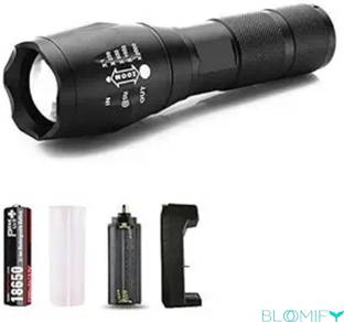 BloomiFy Zoomable Metal Body Waterproof LED Outdoor Torch 10 hrs Torch Emergency Light