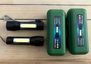 WunderVoX Portable XPE+COB LED Flashlight USB Charging-Black Torch