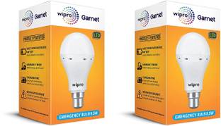 Wipro 8.5W Rechargeable LED (Pack of 2) with backup of 4 hrs Bulb Emergency Light