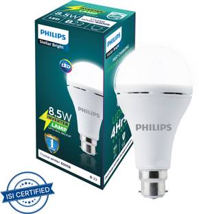 PHILIPS 8.5W Rechargeable Emergency Inverter LED Bulb (Pack of 1) with backup upto 4 hrs 4 hrs Bulb Emergency Light