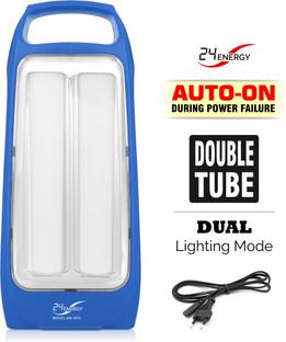 24 ENERGY Portable Hi-Bright Double Tube Rechargeable LED Lantern Home 8 hrs Flood Lamp Emergency Light