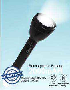 Pick Ur Needs Rechargeable LED Long Range Torch Full Power Up to 1 Km With BackLight 6 hrs Torch Emergency Light