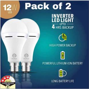 Alfa Bright Inverter rechargeable 12wt pack of 2 up to 4 HRS battery backup 4 hrs Bulb Emergency Light