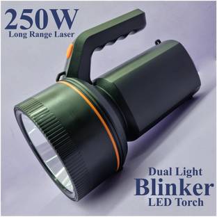 shoptric 3 km long range laser 4 mode 250w super bright jumbo blinker led torch light 10 hrs Torch Emergency Light