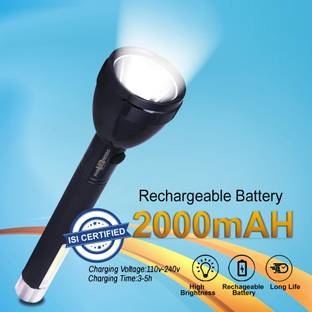 Pick Ur Needs Dual Mode Power Full Led Rechargeable Long Range Torch Up to 1 Km With BackLight Torch