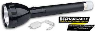 iDOLESHOP 2 IN 1 Rechargeable Waterproof Dual Mode Long Range to 1 KM Flashlight 3000mAh 8 hrs Torch Emergency Light