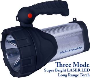 shoptric torch light with 300w 3 mode super bright 3 km long range laser blinker LED 12 hrs Torch Emergency Light