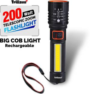 Trillsun 1000 Meter Long Range High Beam Laser Led 200W torch with SOS Blinker 5 hrs Torch Emergency Light