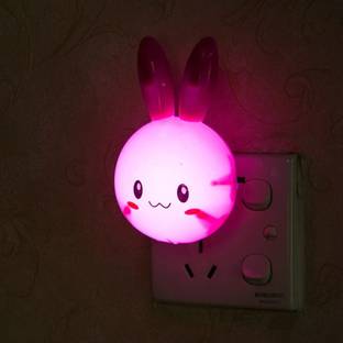 ENMORA Plug in LED Rabbit Night Wall Lamp for Bedroom Night Light for Kids Room RABS08 100 hrs Bulb Emergency Light