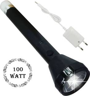 Zeno volt 2Mode PowerFull Led Rechargeable Long Range Torch Up to1 Km With BackLight 6 hrs Torch Emergency Light