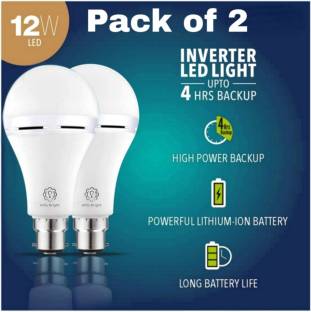 Alfa Bright Emergency inverter rechargeable bulb 12wt pack of 2 up to 4 HRS battery backup 4 hrs Bulb Emergency Light