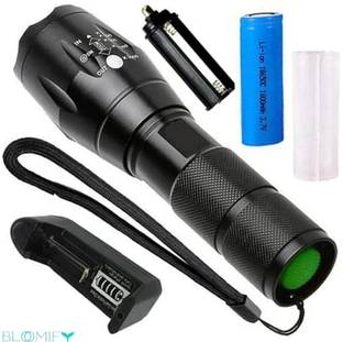 BloomiFy Waterproof 5 Mode Zoomable Torch 18650 Battery Flashlight 8 hrs Torch Emergency Light