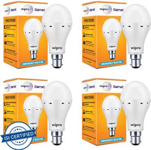 Wipro Garnet 9W Inverter LED, (Pack of 4) 4 hrs Bulb Emergency Light