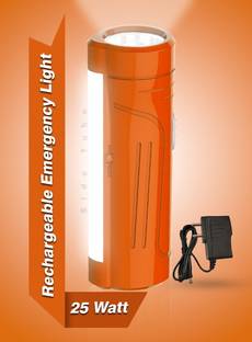 Make Ur Wish Rechargeable 25W Super LED Mini Emergency Flashlight Torch With Side Lamp 3 hrs Torch Emergency Light