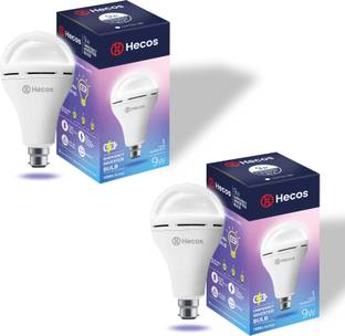 Hecos 9W Inverter Bulb for Power cuts|3 Dimmable Modes| Backup upto 10 hrs Bulb Emergency Light