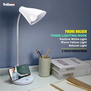 Trillsun Rechargeable Led Desk Lamp with 3 Multi Color LED Touch Sensor Lamp 5 hrs Flood Lamp Emergency Light