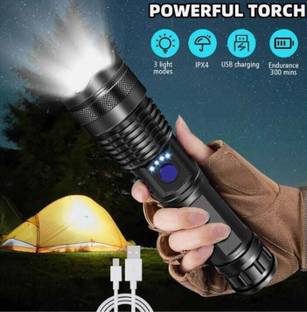 TANSHA 376 5 Modes Flashlight, Super Bright LED Light 150 W Torch Torch 2 hrs Torch Emergency Light