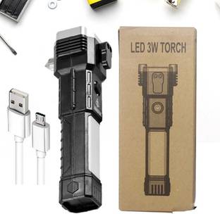 Khan Saar Emergency Tool with Window Breaker,Cutter,Compass for Travel 6 hrs Torch Emergency Light