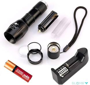 BloomiFy Small Torch Metal Body Zoomable LED Torch 8 hrs Torch Emergency Light