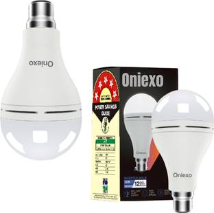 ONIEXO 12W Rechargeable Emergency Lights – Pack of 2 | Bright & Durable 4 hrs Bulb Emergency Light