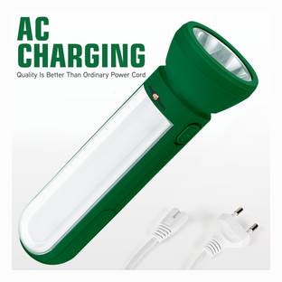 Daily Needs Shop 50 Watt Rechargeable Torch Light With 2 Mode LED + Bright Tube Light Long Backup 5 hrs Torch Emergency Light