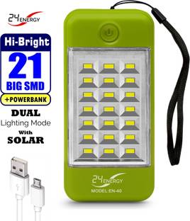 24 ENERGY USB Mobile Power Bank Cum 21 LED Rechargeable 4 hrs Lantern Emergency Light