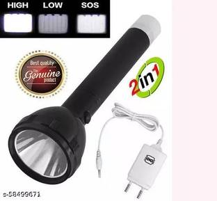 Zeno volt 1 Km Lithium Battery Long Range Led torch Light Rechargeable & Dual Battery 5 hrs Torch Emergency Light