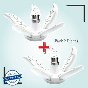Pick Ur Needs Foldable LED Decorative 6 Fan Blade Bulb Ceiling Light With Energy Saving 24 hrs Bulb Emergency Light