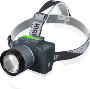 Pick Ur Needs Rechargeable Aluminium Body Head Lamp 3 Mode LED Zooming Head 200W Laser Type C 5 hrs Torch Emergency Light