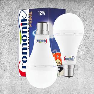 Cromonik (Pack of 2)-Rechargeable 12W LED Bulb with Backup 4 hrs Bulb Emergency Light