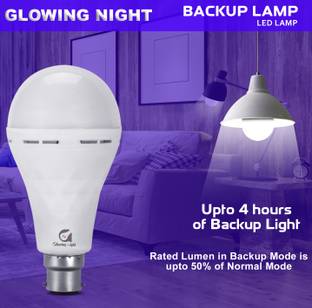 Glowing Night 12Watt Rechargeable Led Bulb B22 Holder 4 hrs Bulb Emergency Light