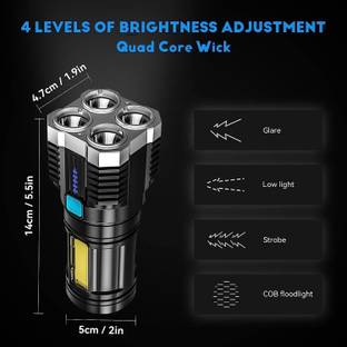 AirMount ™ Super Bright LED Flashlight Waterproof Handheld Flashlight with 4 Modes Torch