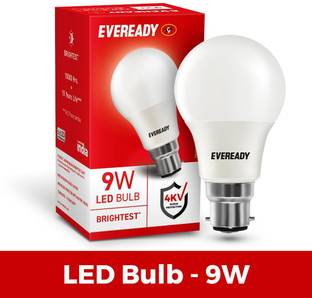 EVEREADY 9W Rechargeable Bulb, Ideal for Powercuts, Energy Efficient 4 hrs Bulb Emergency Light