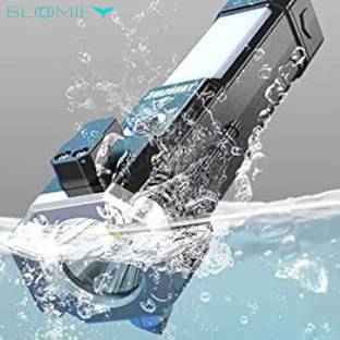 BloomiFy BMT-H66 Rechargeable LED Flashlight with Window Breaker & Seatbelt Cutter 5 hrs Torch Emergency Light