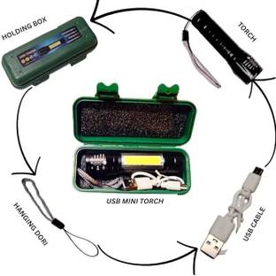 HASRU GREEN BOX with cob 1 hrs Torch Emergency Light