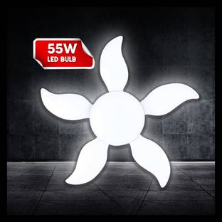 Pick Ur Needs LED Foldable Decorative 6 Fan Blade Bulb Ceiling Light With Energy Saving 24 hrs Bulb Emergency Light