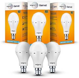 Wipro Garnet 12W Inverter LED, (Pack of 3) 4 hrs Bulb Emergency Light