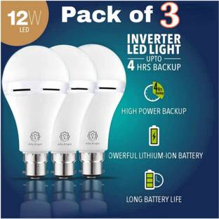 Alfa Bright inverter rechargeable 12wt pack of 3 up to 4 HRS battery backup इमरजेंसी लाइट