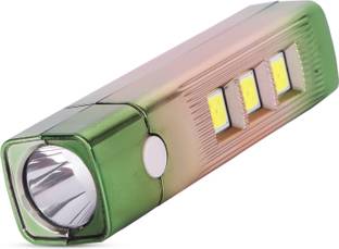 ECOSKY USB Rechargeable Long Range ABS Plastic Torch Light For Emergency 5 hrs Torch Emergency Light