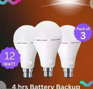 Gold Nation Rechgeble bulb| LED Bulb| 12w Bulb|pack of 3 4 hrs Bulb Emergency Light