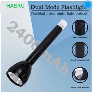 HASRU J-8990 LONG RANGE FLASHLIGHT WITH RECHARGEABLE Lantern 6 hrs Torch Emergency Light