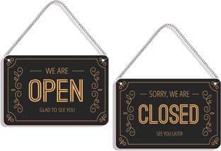 DELWOR We Are Open Glad To See You, Sorry, We Are Closed See You Later Emergency Sign