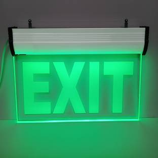 Signved LED Exit Signage, 12"x6" Inch, Green Led With Battery Backup Emergency Sign