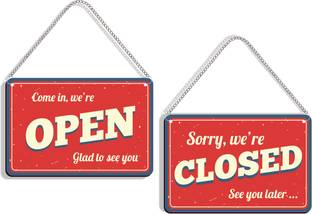 DELWOR Come In We're Open Glad to See You, Sorry We're Closed See You Later Emergency Sign