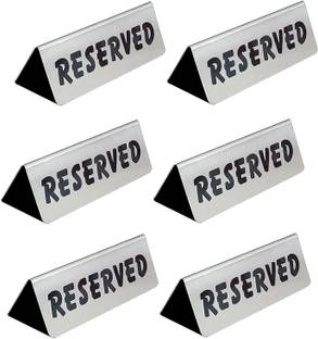 finality Stainless Steel RESERVED Sign Board For Table Pack Of 6 Emergency Sign